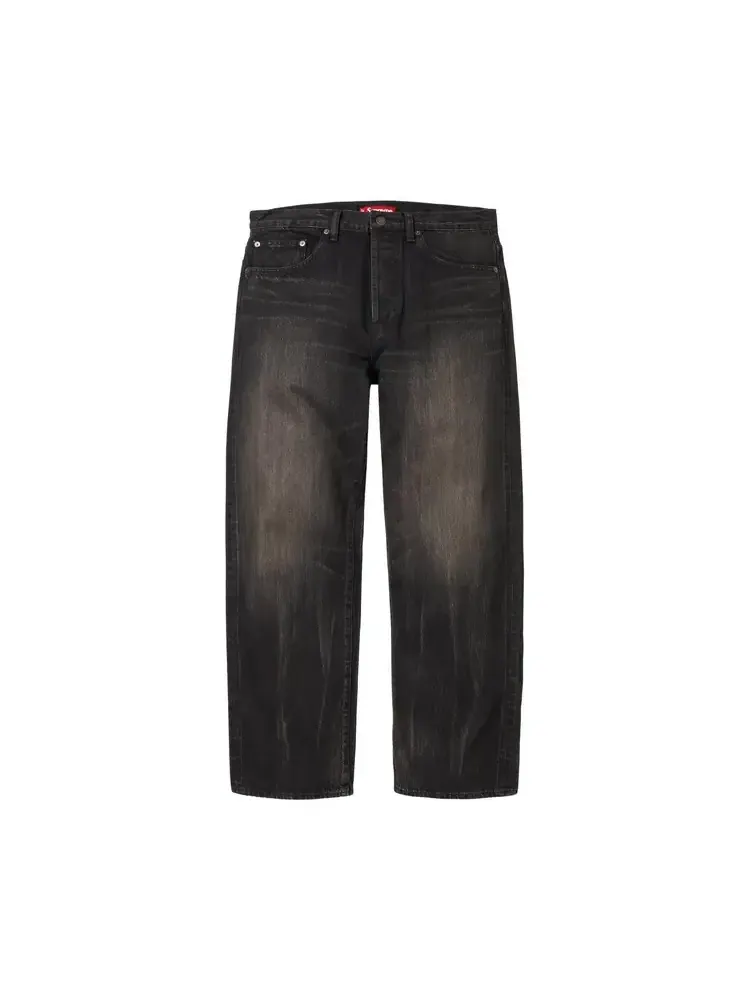 Джинсы Supreme Distressed Loose Fit Selvedge Jean 'Washed Black' — изображение 1 из 2, черный