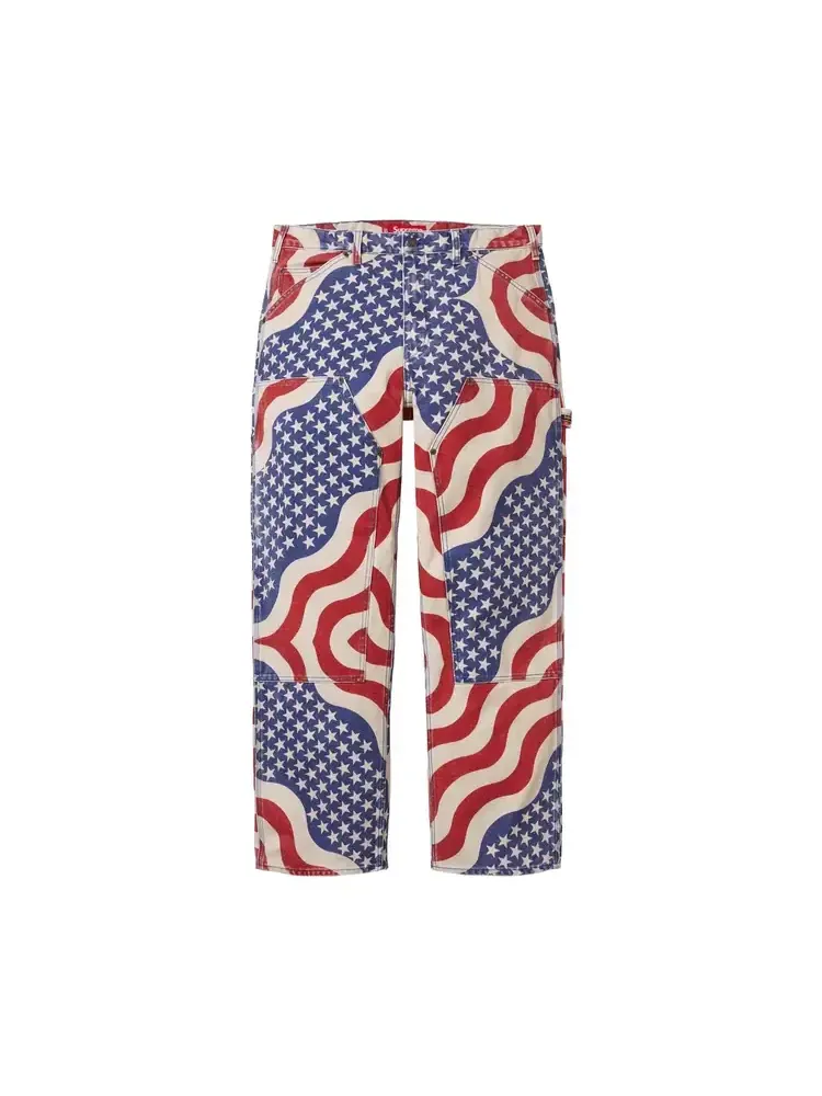 Брюки Supreme Flag Double Knee Painter Pant 'Multicolor' — изображение 1 из 2, мульти