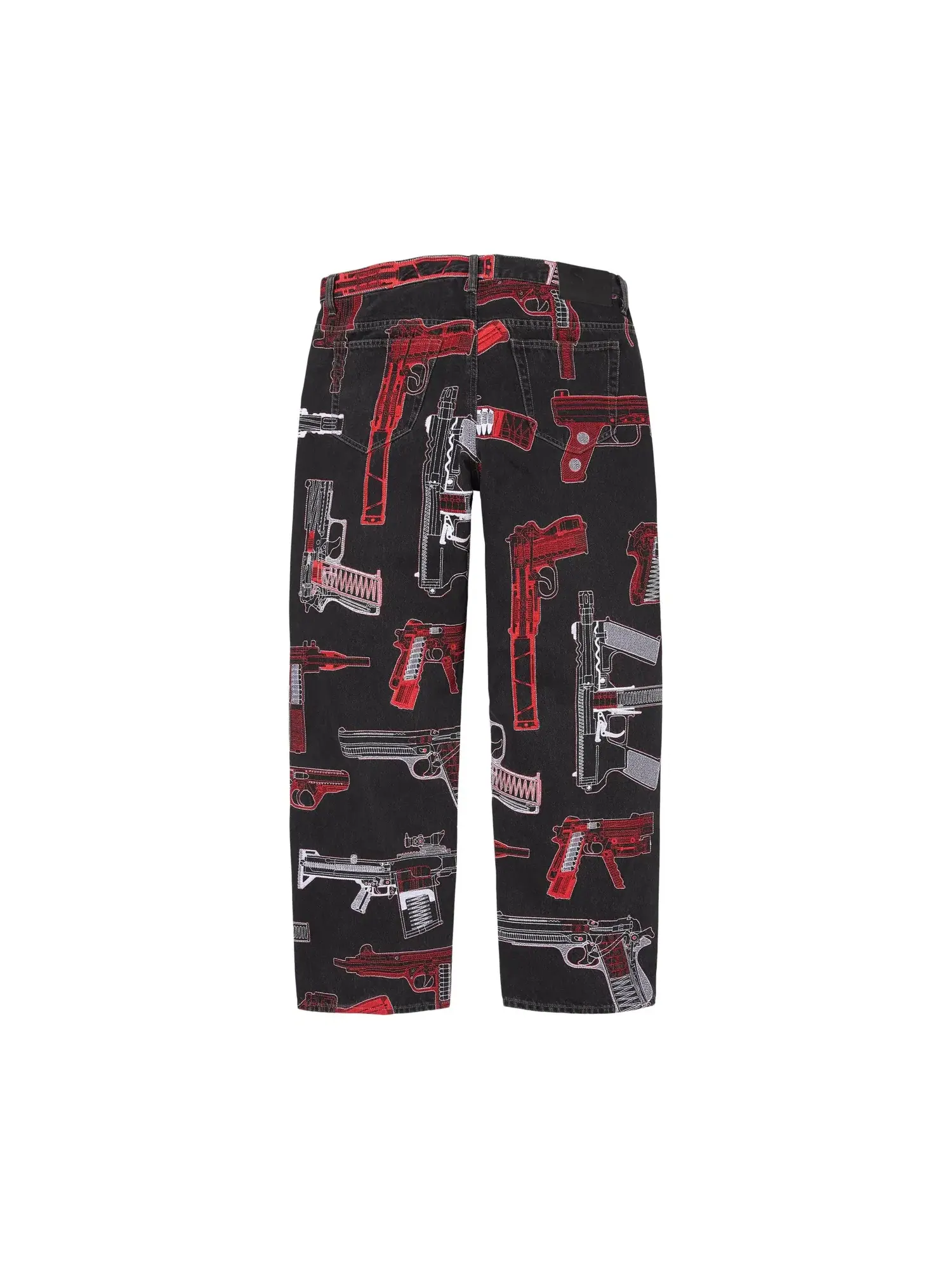 Джинсы Supreme Guns Embroidered Loose Fit Jean (вышитые) — изображение 2 из 2, черный