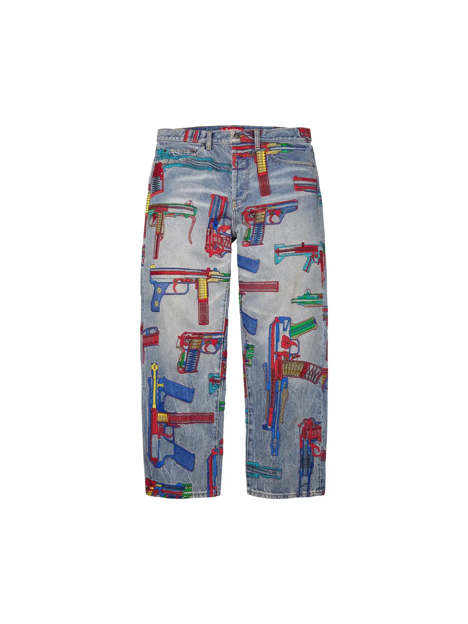 Джинсы Supreme Guns Embroidered Loose Fit Jean — изображение 1 из 2, индиго
