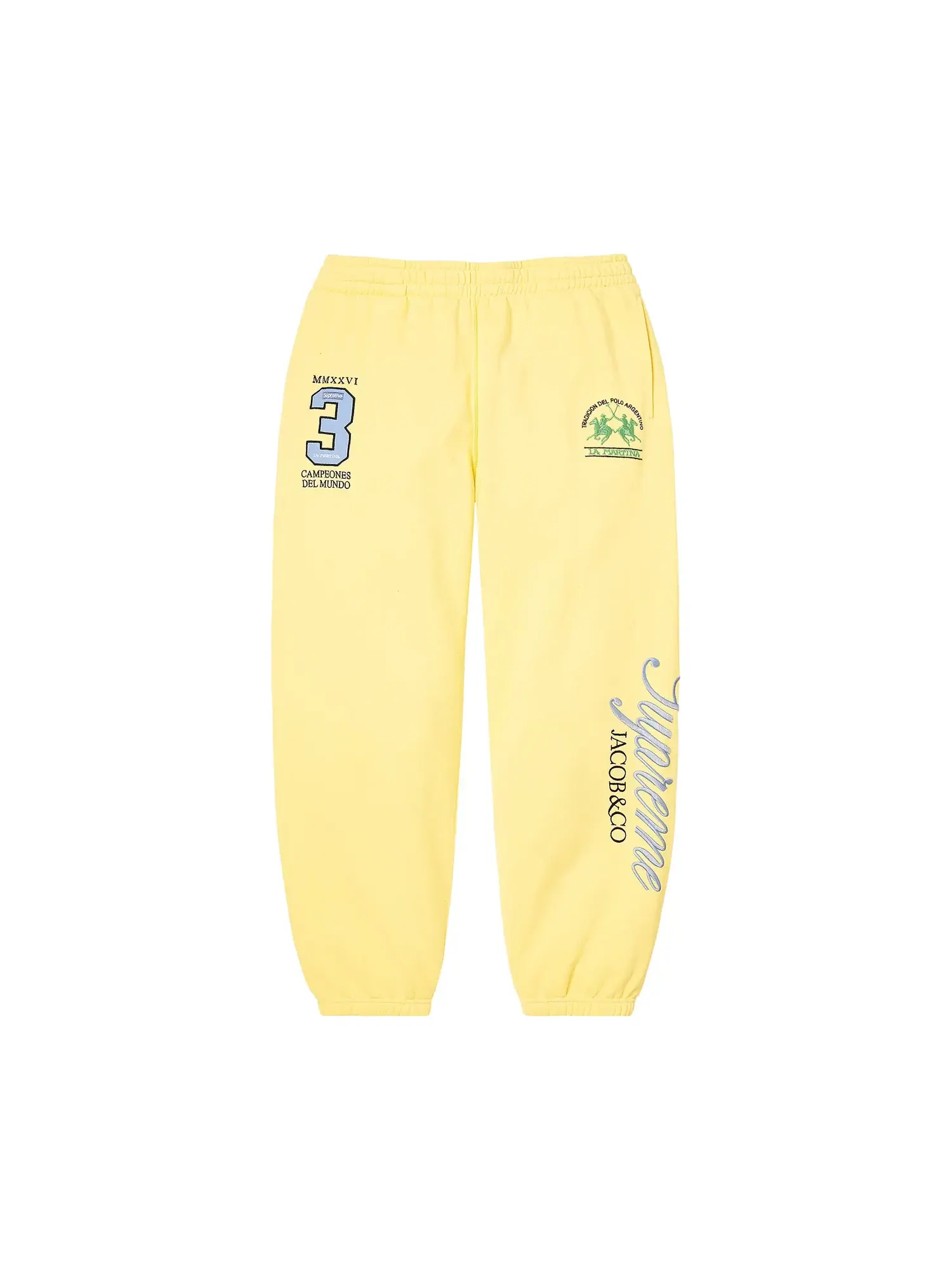 Спортивные штаны Supreme x La Martina x Jacob & Co — изображение 1 из 2, светлый желтый