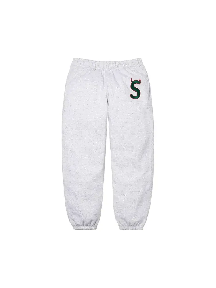 Спортивные штаны Supreme Devil с логотипом S — изображение 1 из 2, серый