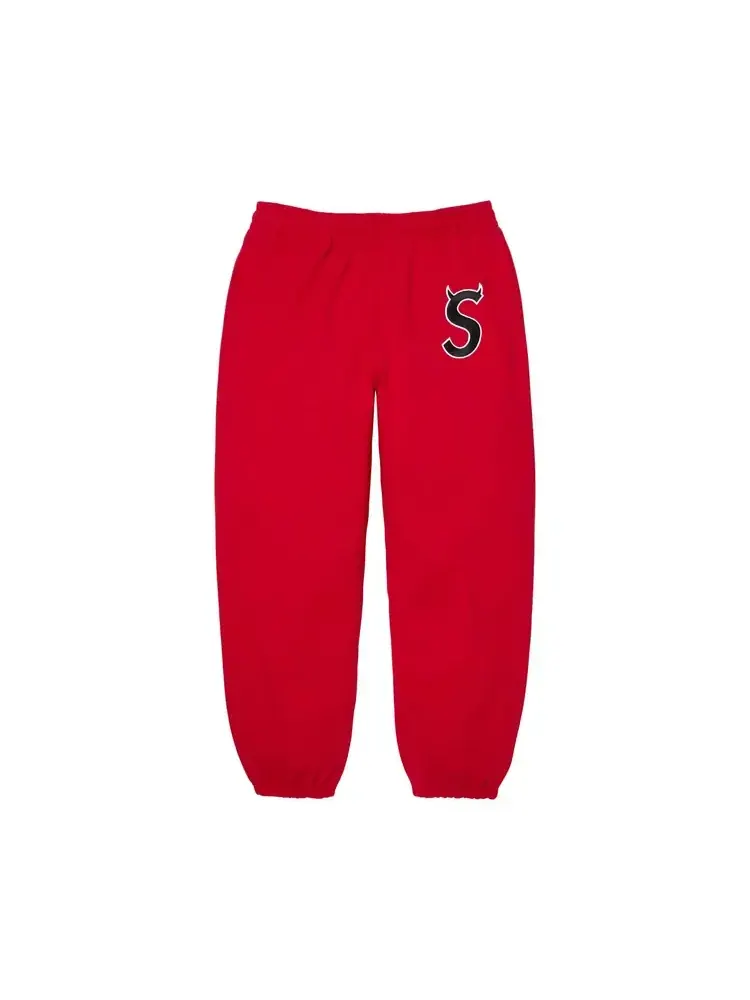 Спортивные штаны Supreme Devil с логотипом S — изображение 1 из 2, красные