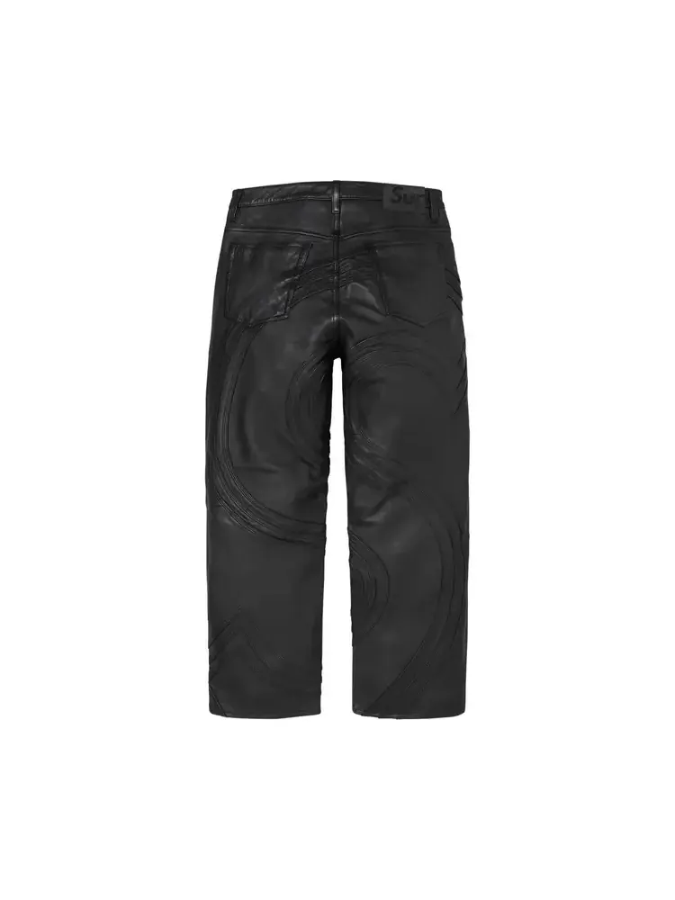 Джинсы Supreme S Logo Leather Baggy 5-Pocket Jean — изображение 2 из 2, черный