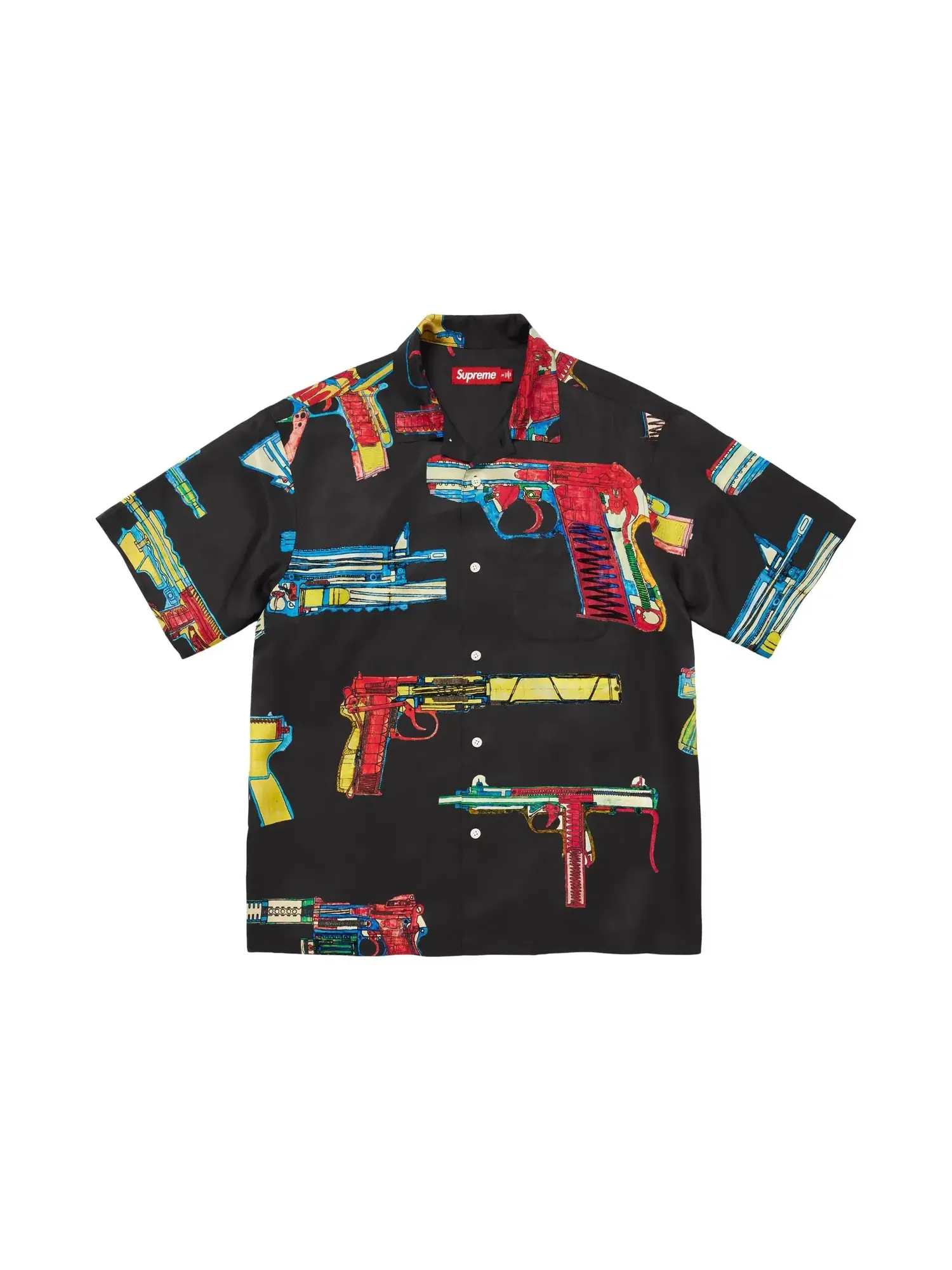 Шелковая футболка с коротким рукавом Supreme Guns — изображение 1 из 2, черный