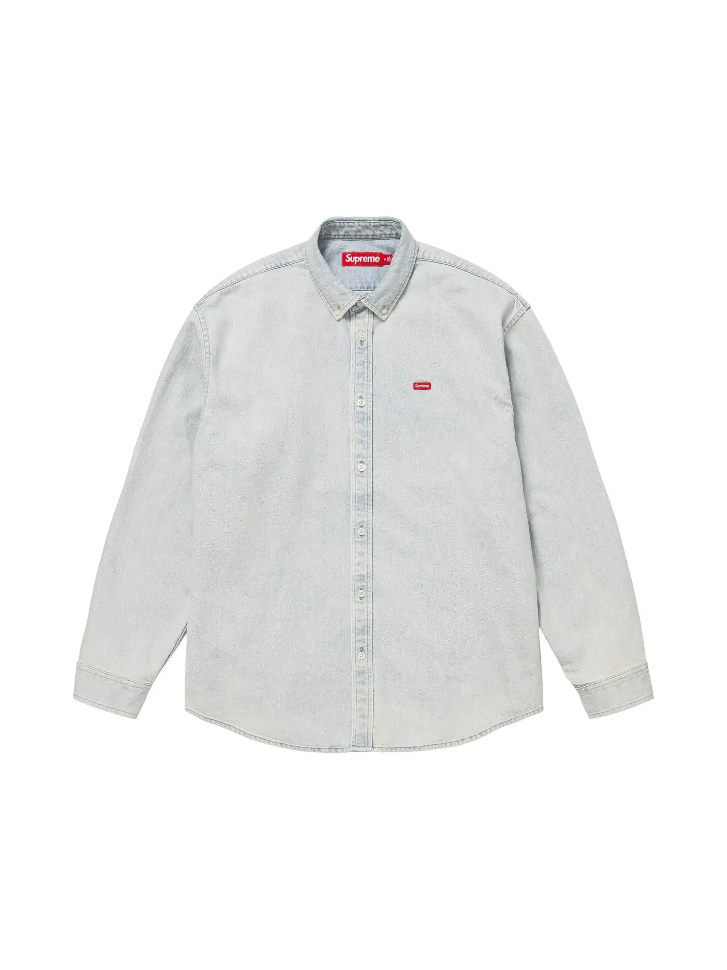 Джинсовая рубашка Supreme Small Box Denim Shirt — изображение 1 из 1, светлый индиго