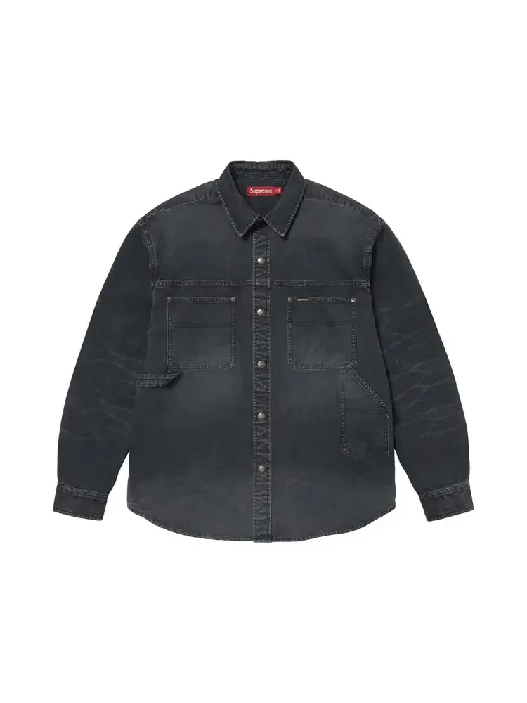 Футболка Supreme Worn Snap Painter Shirt — изображение 1 из 1, черный