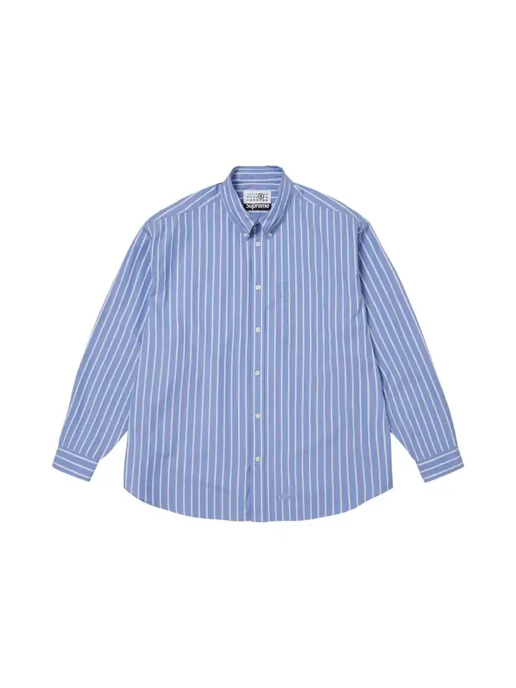 Рубашка Supreme x MM6 Maison Margiela в полоску — изображение 1 из 2, синий