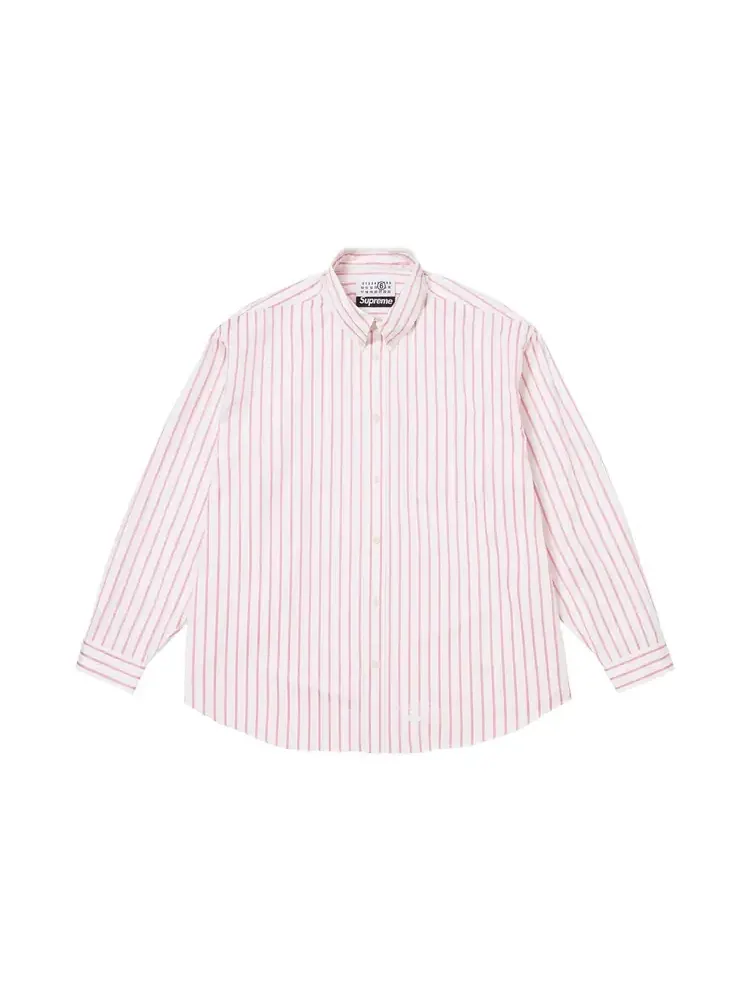 Рубашка Supreme x MM6 Maison Margiela в полоску — изображение 1 из 2, белый