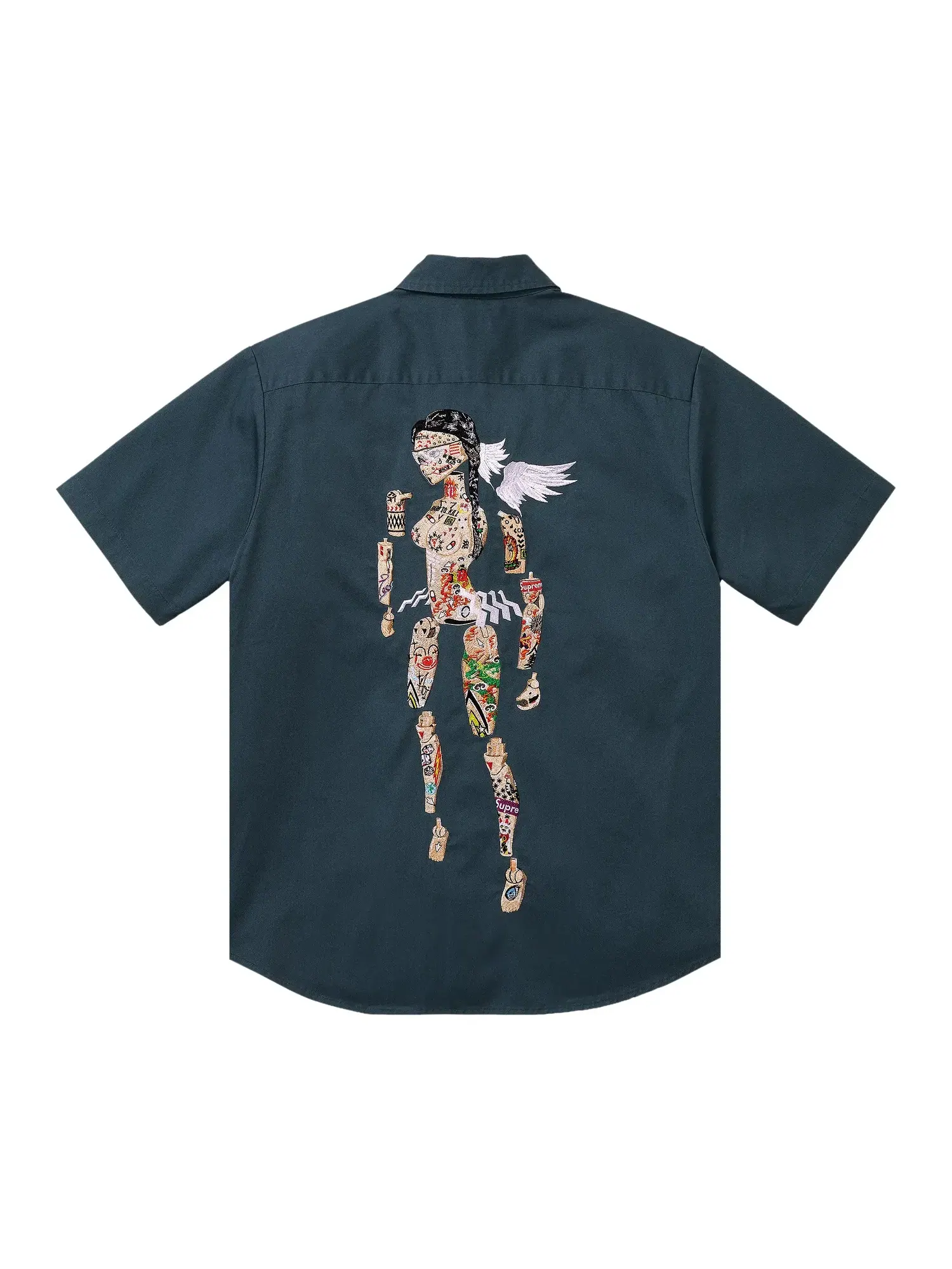 Рубашка Supreme Aoi Cyborg Short-Sleeve Work — изображение 2 из 2, темно-синий