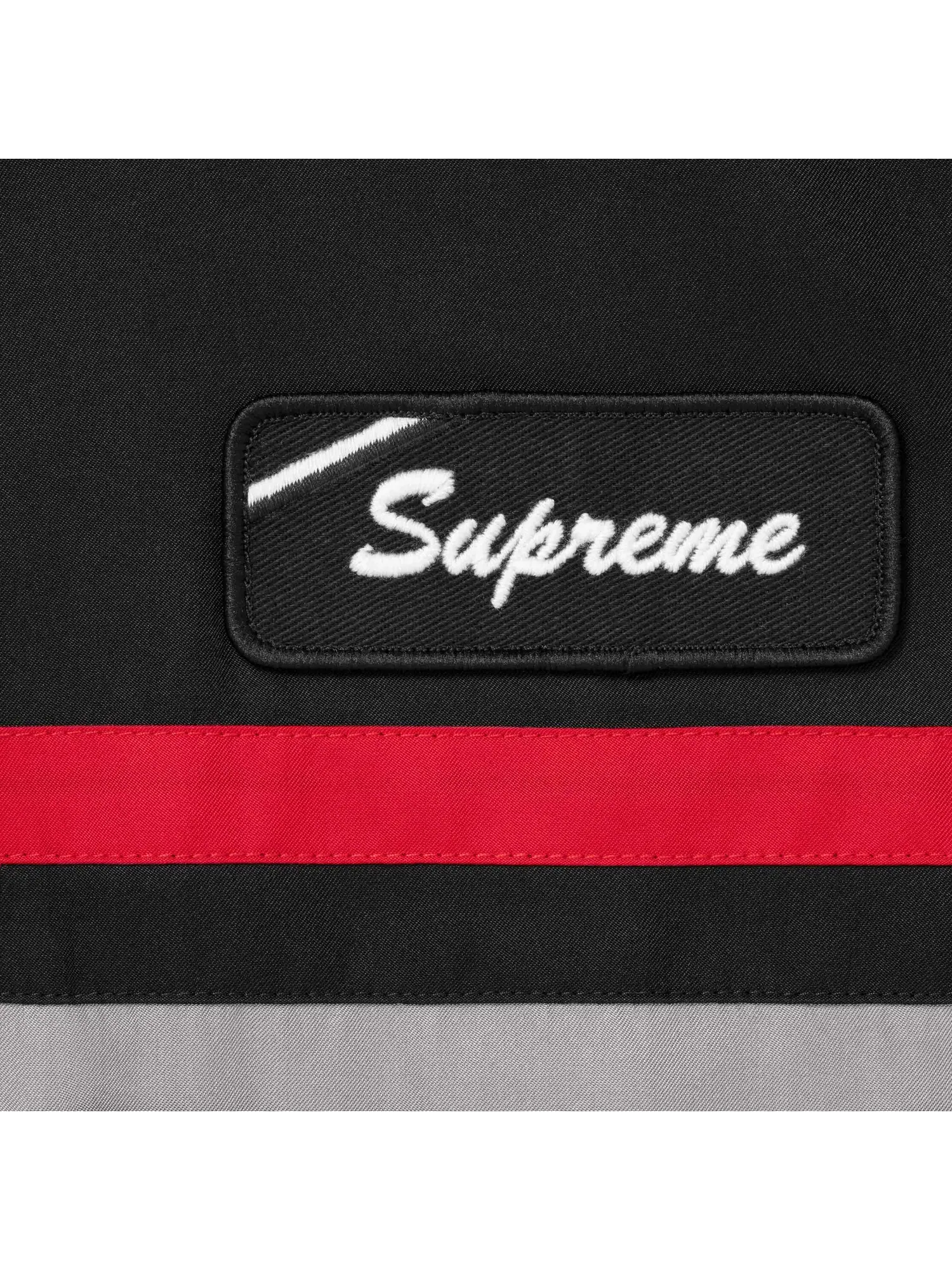 Шелковая рубашка Supreme с коротким рукавом на молнии — изображение 2 из 2, черный