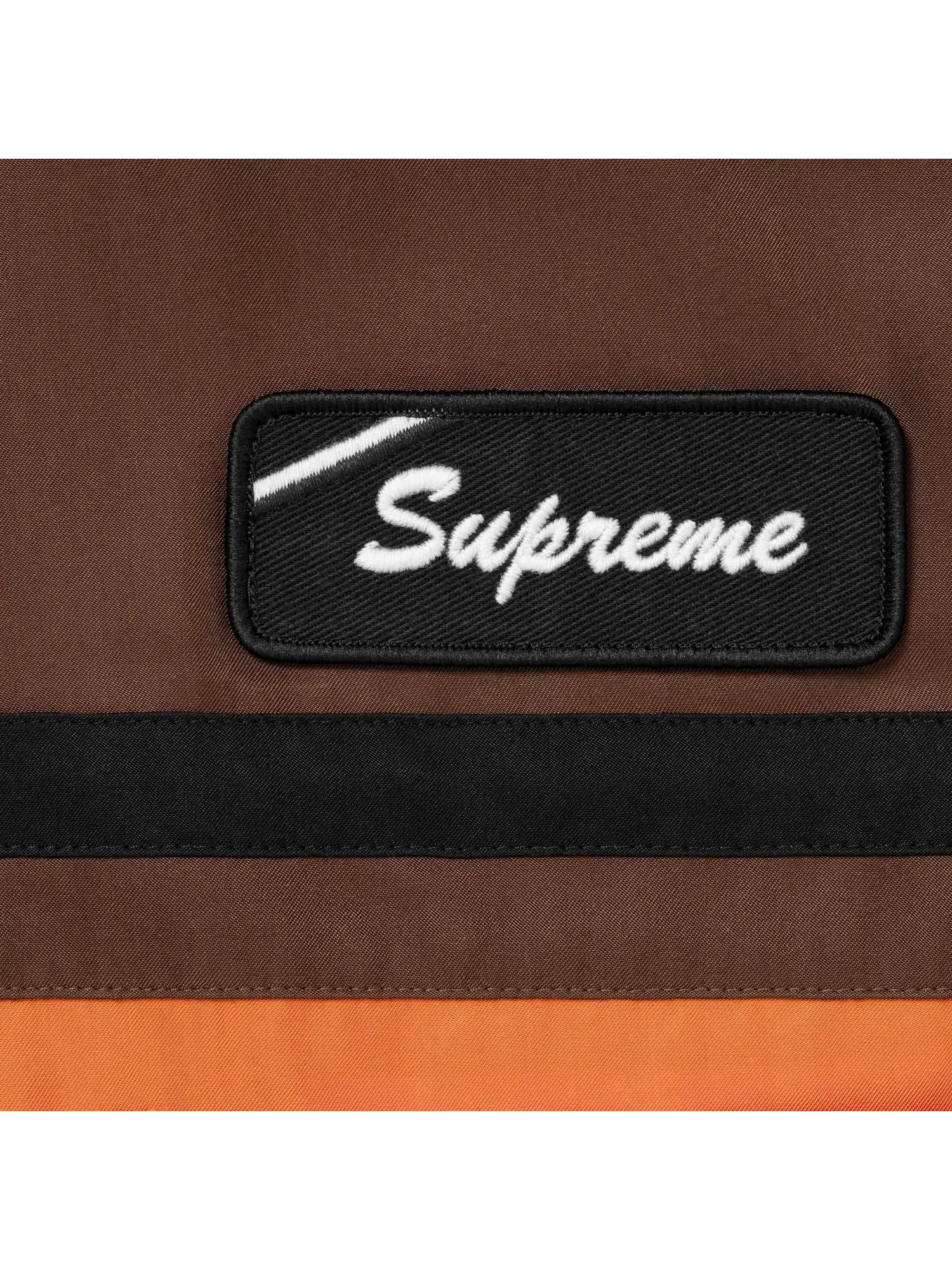 Шелковая рубашка Supreme с короткими рукавами на молнии — изображение 2 из 2, коричневый