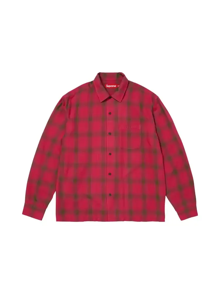 Рубашка Supreme Shadow Plaid Rayon Shirt цвета «малиновый» — изображение 1 из 1, розовый
