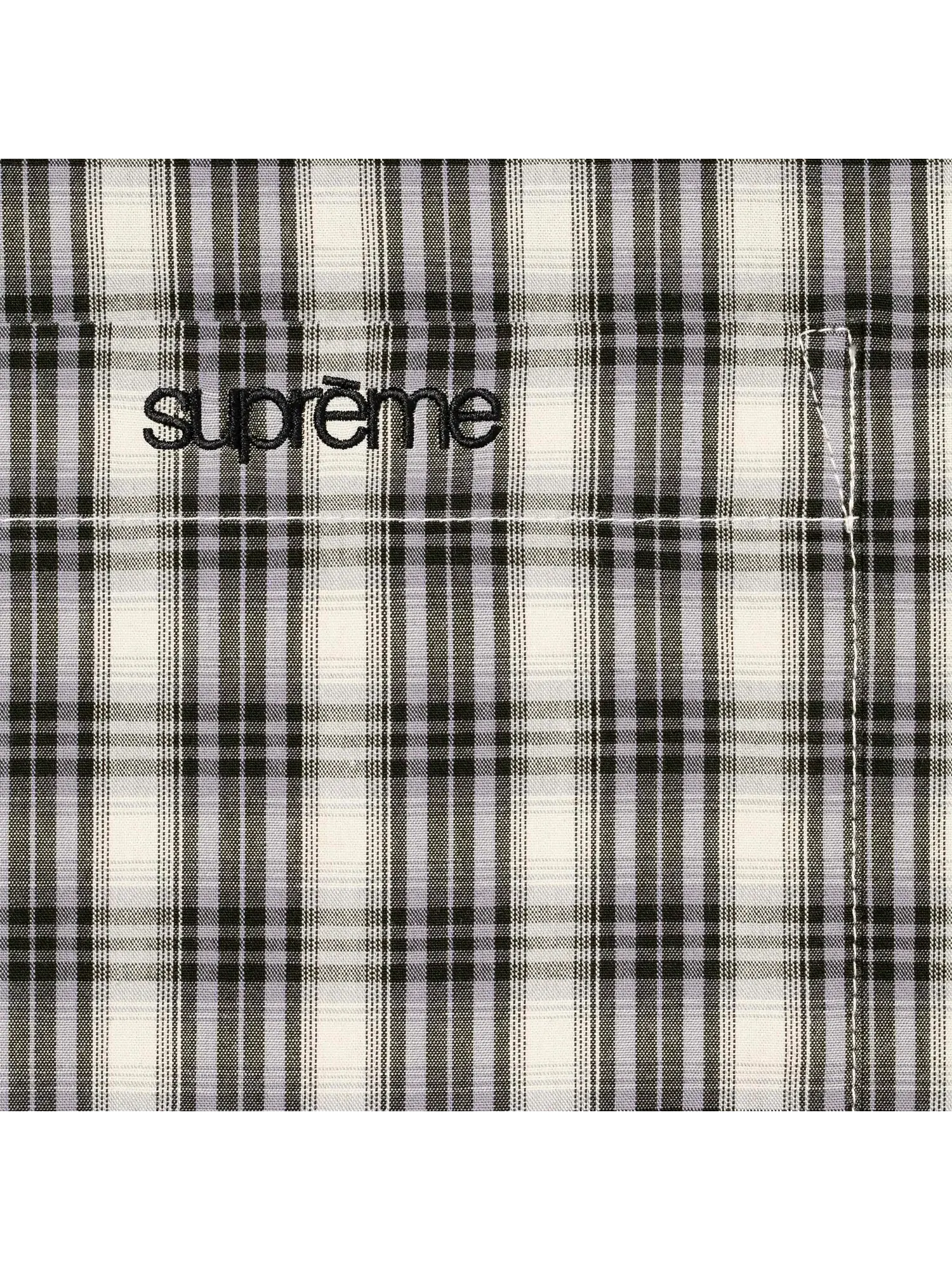 Мини-рубашка Supreme в клетку с коротким рукавом — изображение 2 из 2, серый