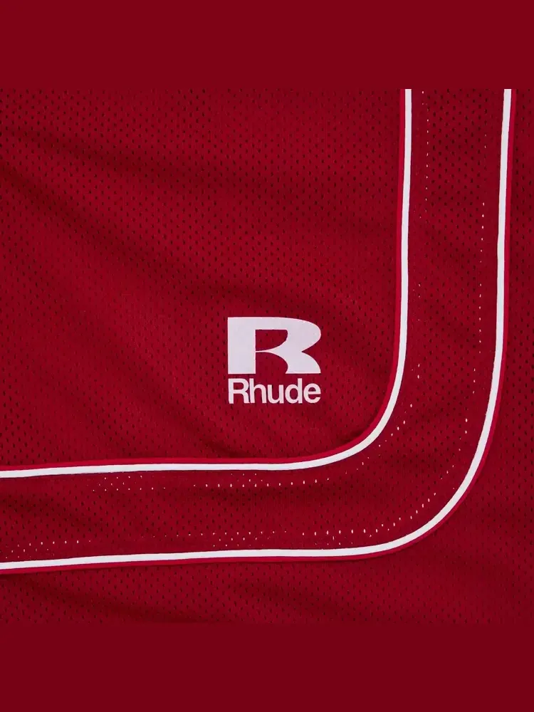 Спортивные шорты Rhude Mesh Piping Baggy Track Short — изображение 3 из 3, красный