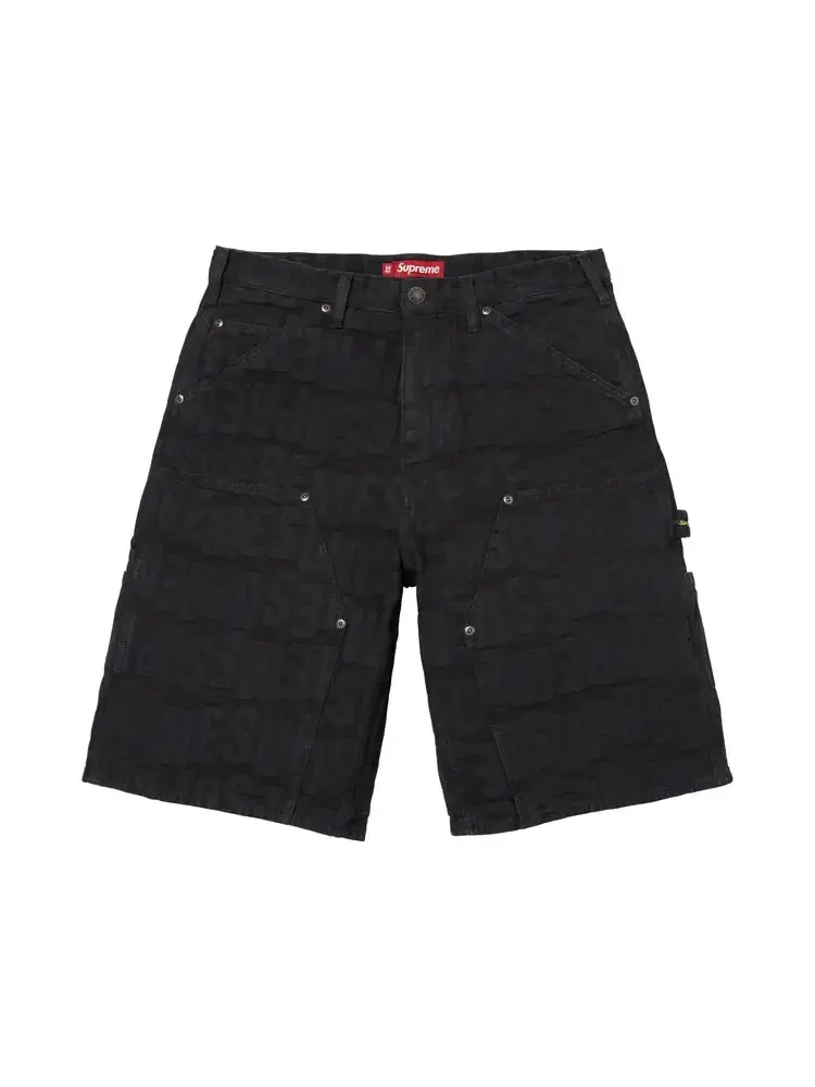 Джинсовые шорты Supreme Repeat Jacquard Double Knee Denim Short — изображение 1 из 2, черный