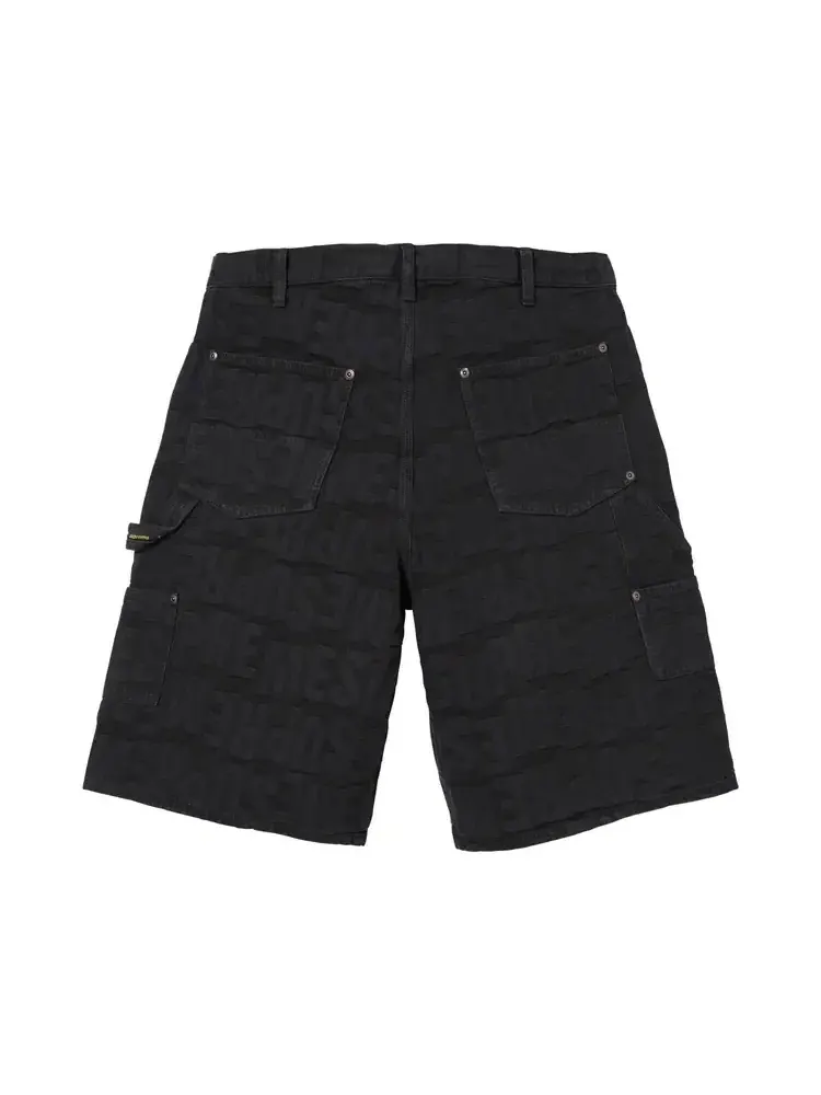 Джинсовые шорты Supreme Repeat Jacquard Double Knee Denim Short — изображение 2 из 2, черный
