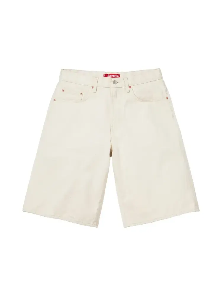 Джинсовые шорты багги Supreme Selvedge — изображение 1 из 2, бежевый