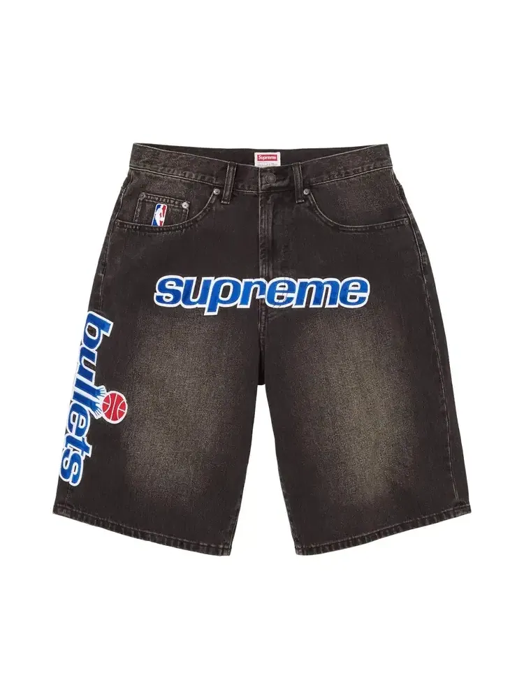 Джинсовые шорты Supreme x Mitchell & Ness Washington Bullets — изображение 1 из 2, черный
