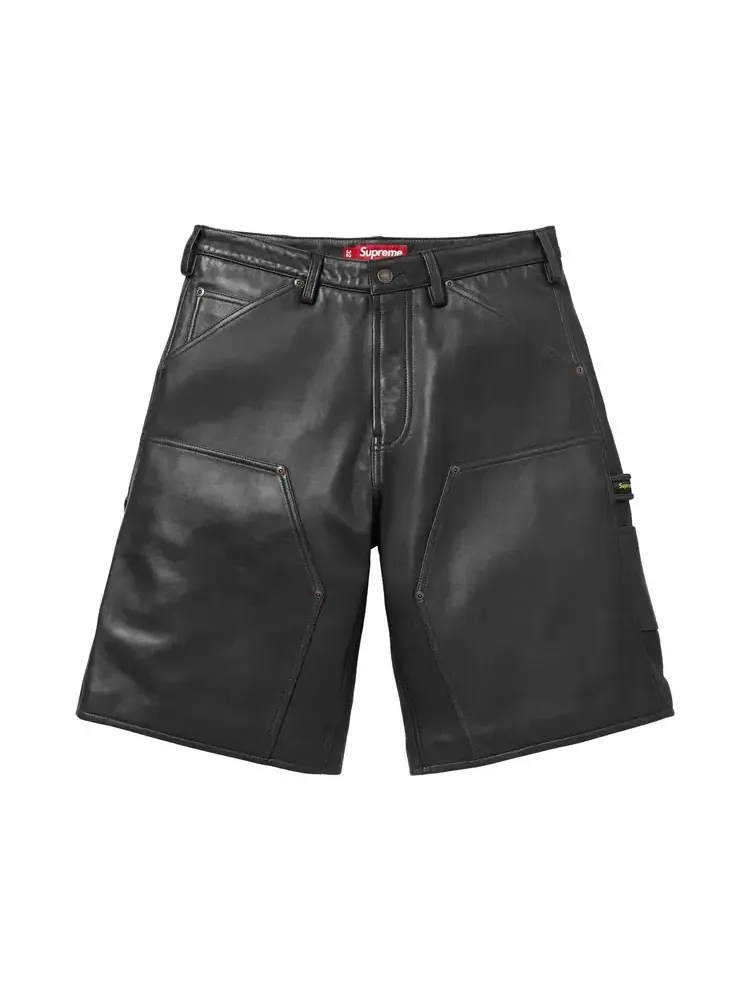 Шорты Supreme Leather Double Knee Painter Short — изображение 1 из 2, черный