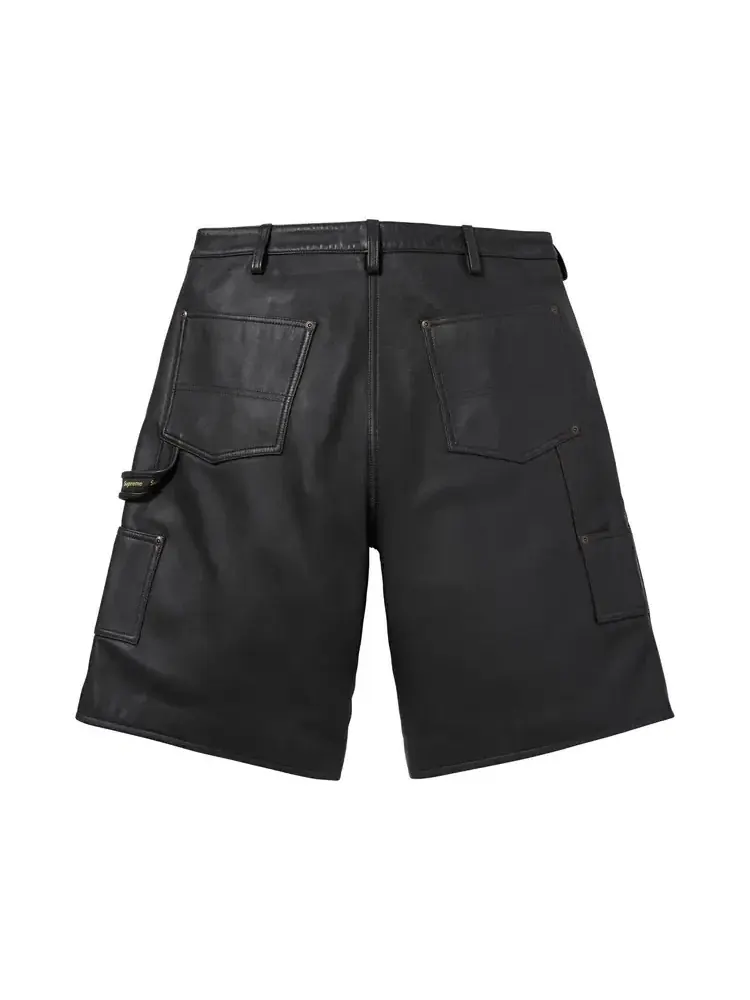 Шорты Supreme Leather Double Knee Painter Short — изображение 2 из 2, черный