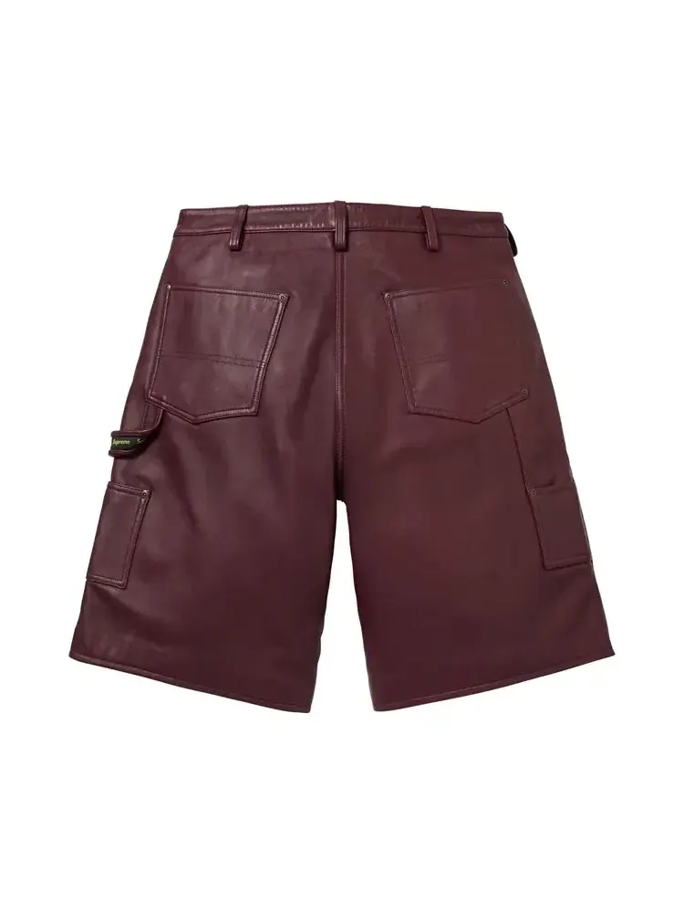 Шорты Supreme Leather Double Knee Painter Short — изображение 2 из 2, красный