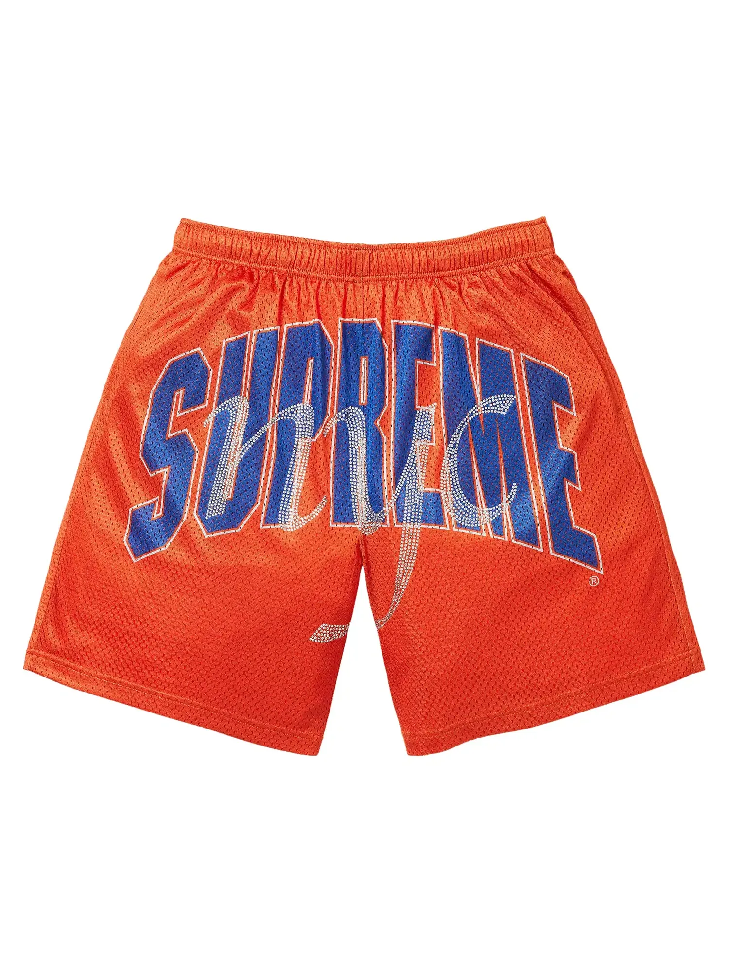 Шорты Supreme Rhinestone Mesh Short — изображение 1 из 2, оранжевый
