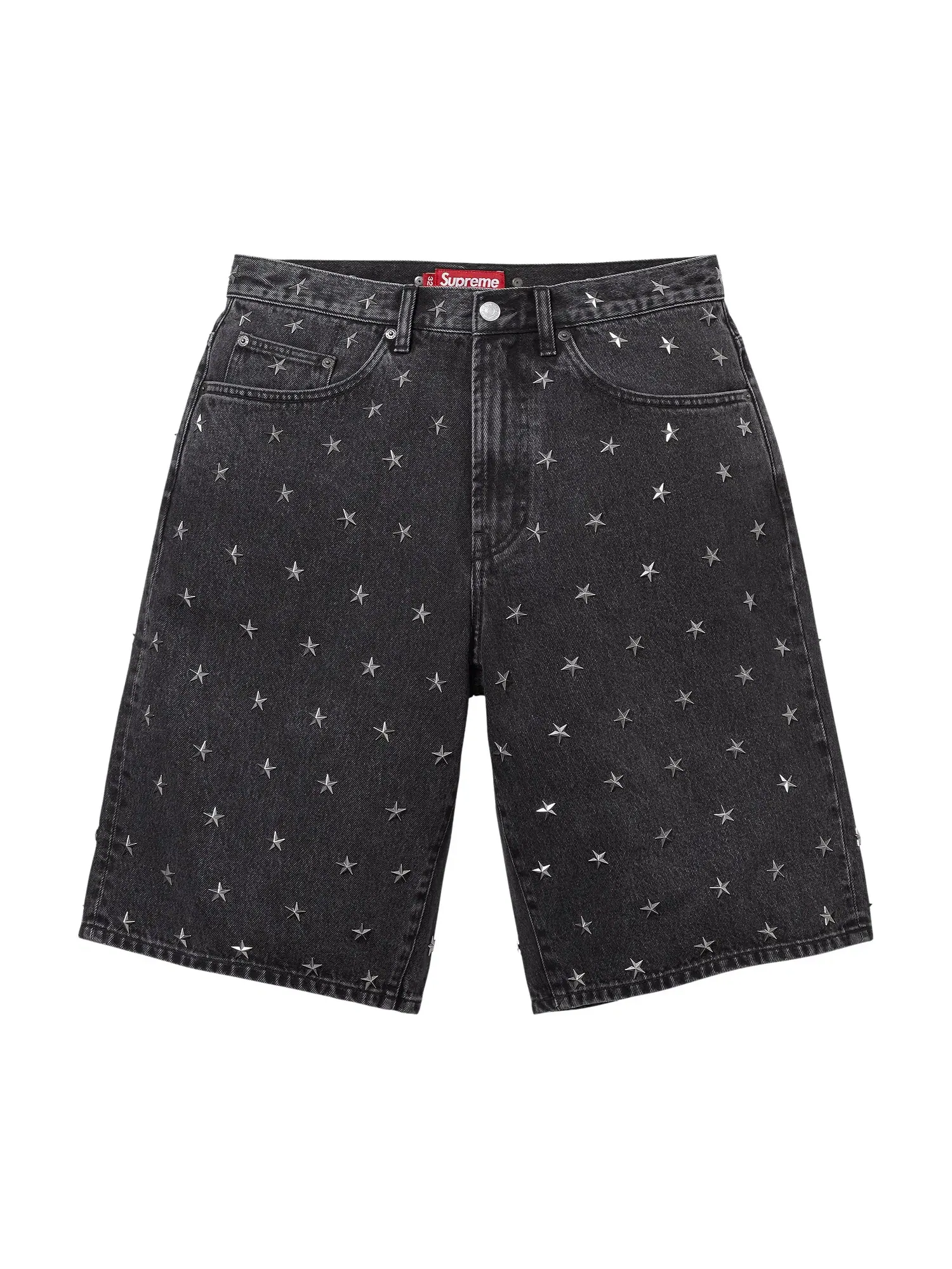 Джинсовые шорты Supreme Stars Studded Baggy Denim Short — изображение 1 из 2, черный
