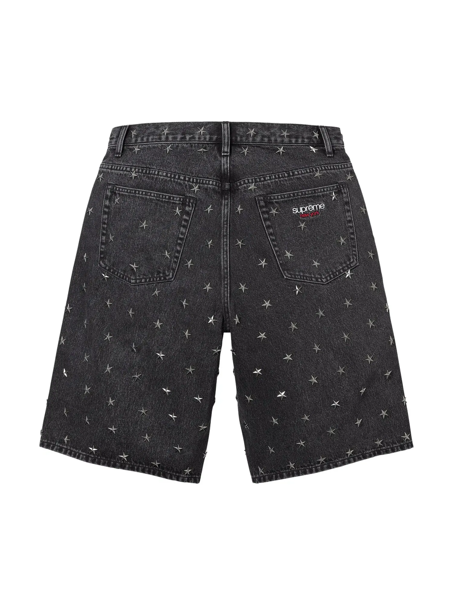 Джинсовые шорты Supreme Stars Studded Baggy Denim Short — изображение 2 из 2, черный