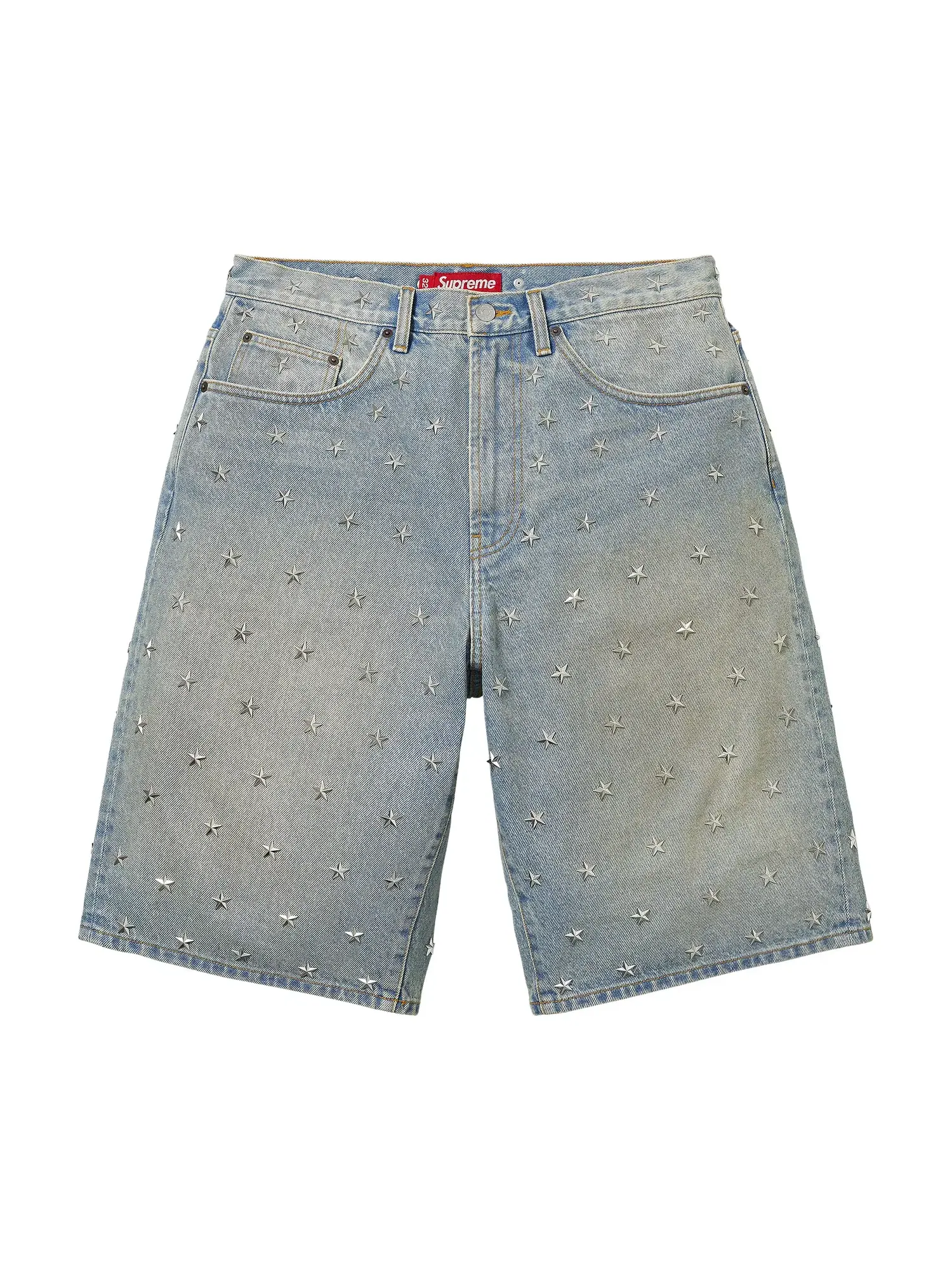 Джинсовые шорты Supreme Stars Studded Baggy Denim Short — изображение 1 из 2, индиго