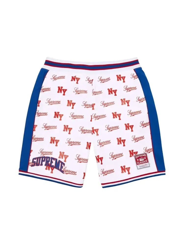 Шорты Supreme x Mitchell & Ness Monogram Short — изображение 1 из 2, белый