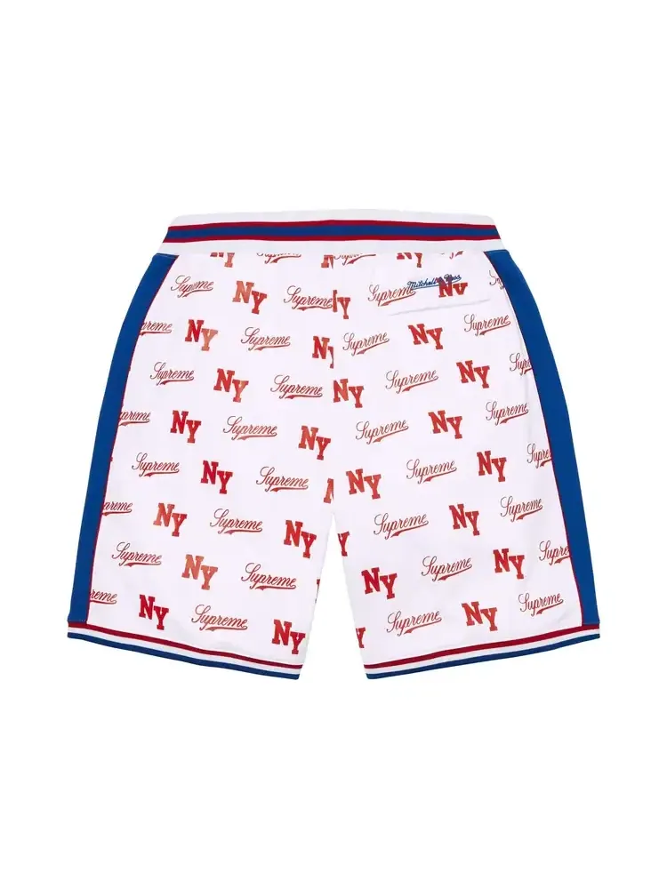 Шорты Supreme x Mitchell & Ness Monogram Short — изображение 2 из 2, белый