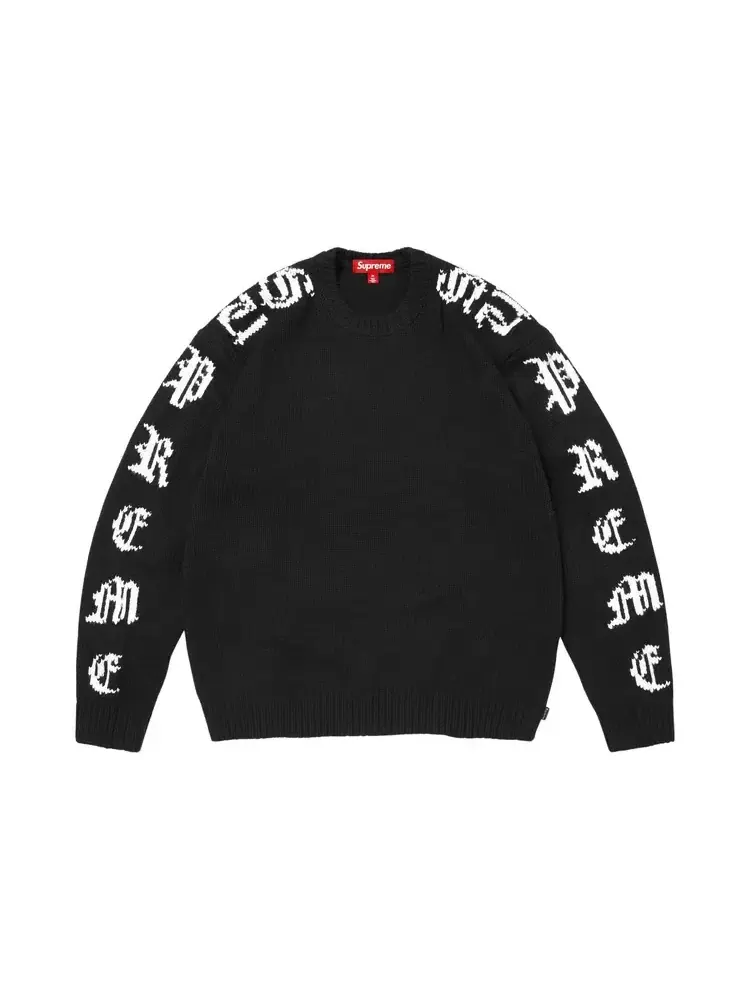Свитер Supreme Old English Sleeves 'Black' — изображение 1 из 1, черный
