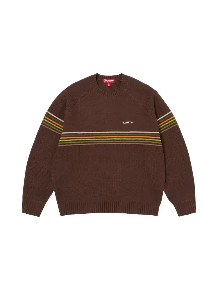 Свитер Supreme в рельефную полоску — изображение 1 из 1, коричневый