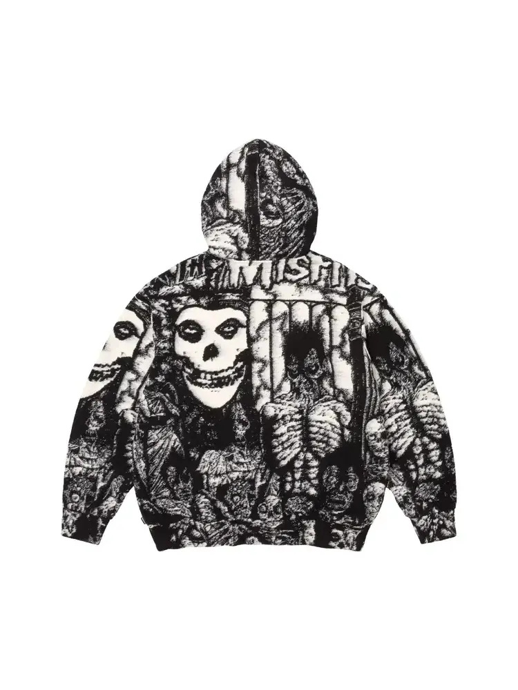 Толстовка с капюшоном на молнии Supreme x The Misfits — изображение 2 из 2, черный