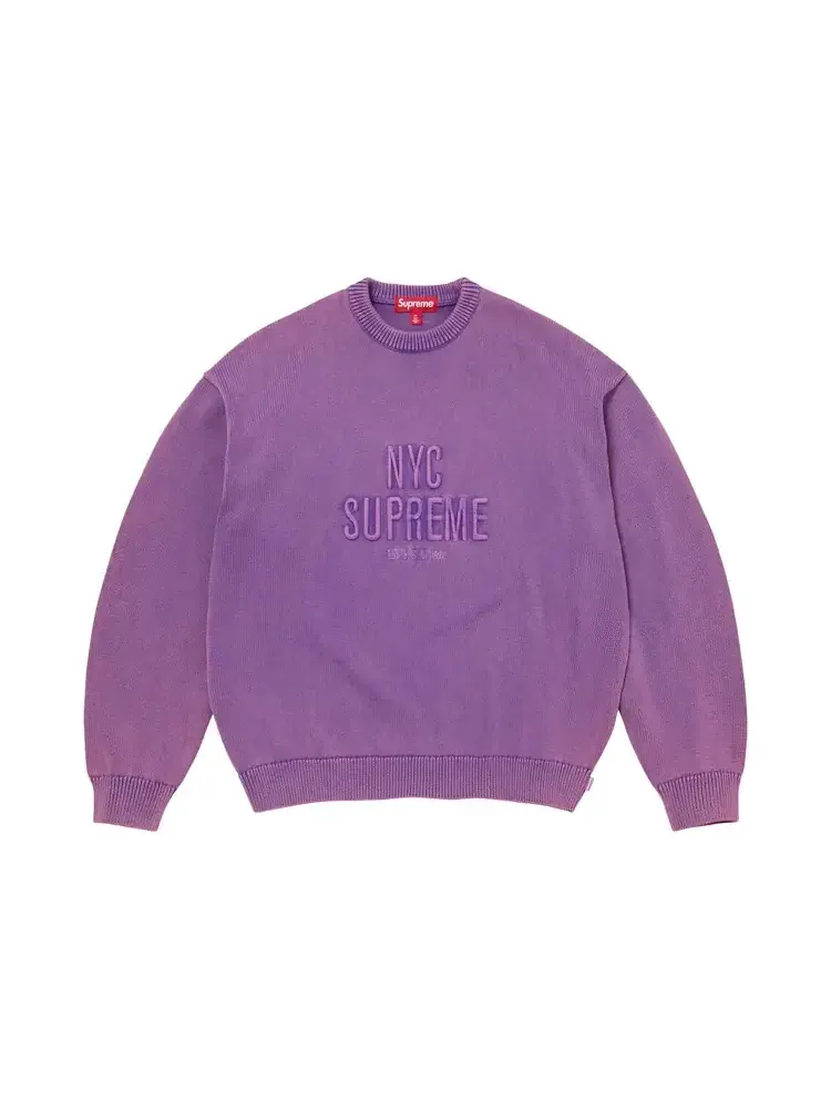 Свитер Supreme Overdyed Raised Sweater — изображение 1 из 1, фиолетовый