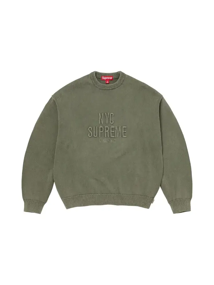 Свитер Supreme Overdyed Raised Sweater — изображение 1 из 1, зеленый