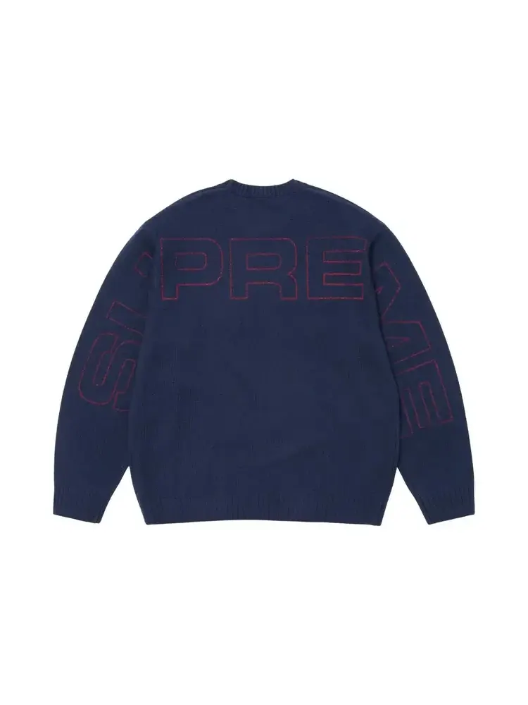 Свитер Supreme Pilled Sweater 'Navy' — изображение 2 из 2, синий