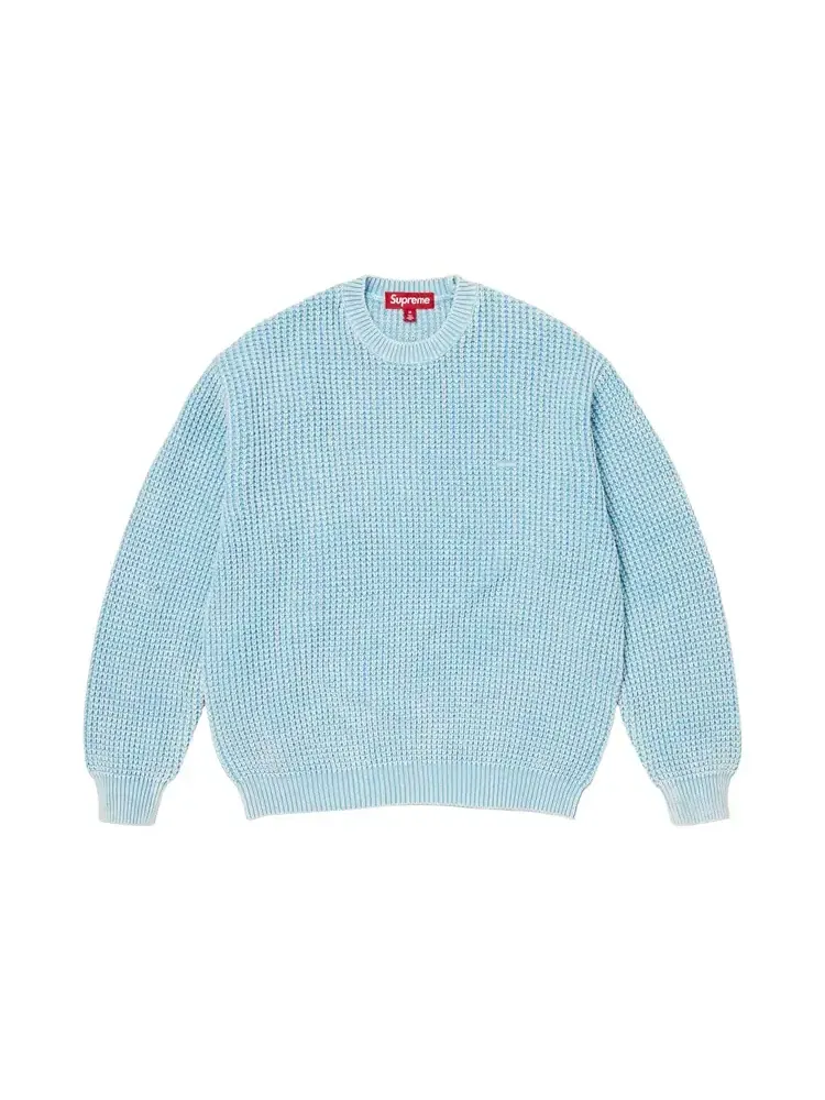 Свитер Supreme Washed Small Box Waffle — изображение 1 из 1, синий