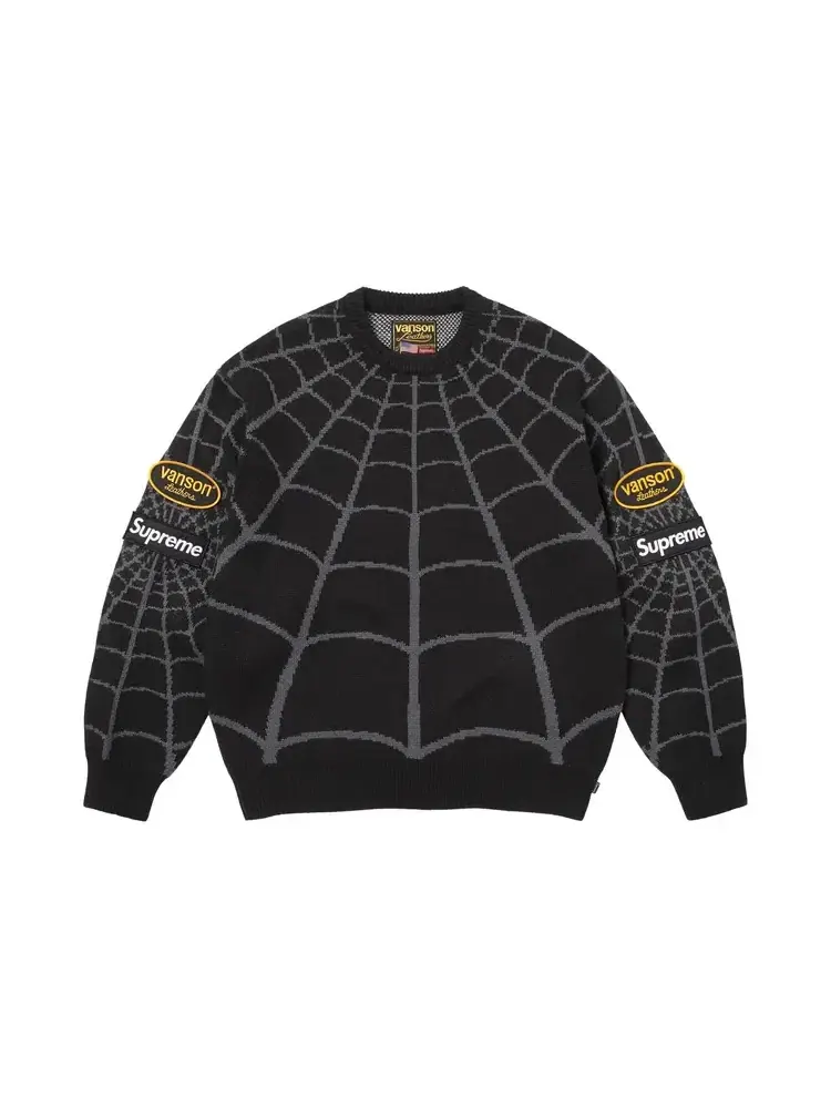 Свитер Supreme x Vanson Leathers Spider-Man — изображение 1 из 2, черный
