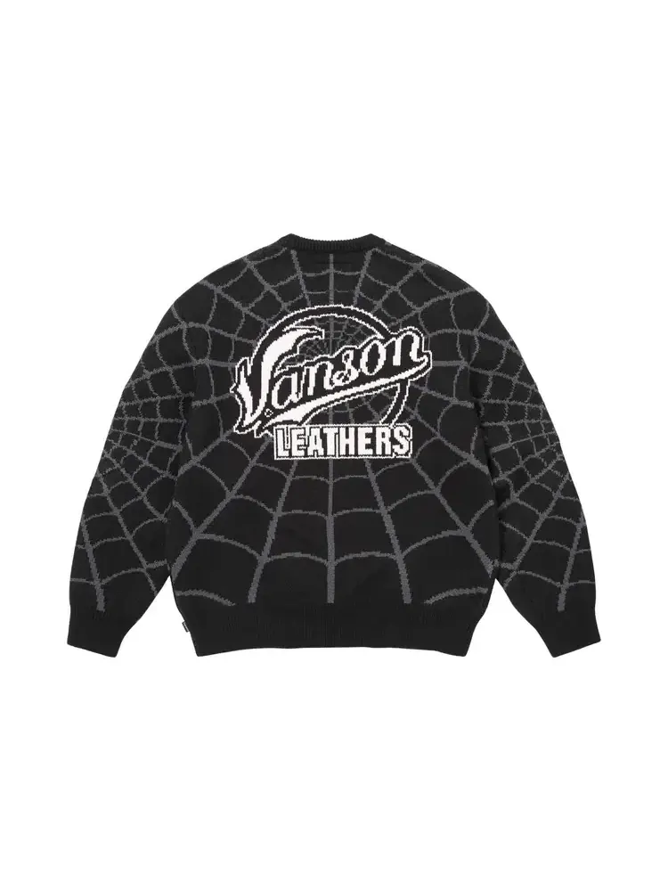 Свитер Supreme x Vanson Leathers Spider-Man — изображение 2 из 2, черный