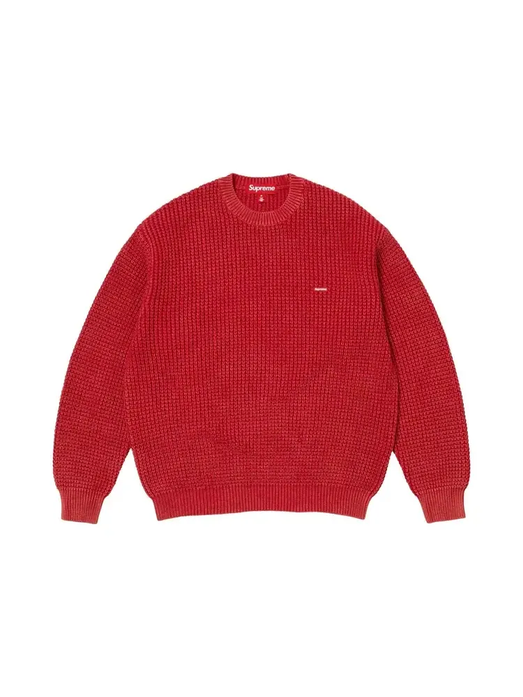 Свитер Supreme Washed Small Box Waffle — изображение 1 из 1, красный