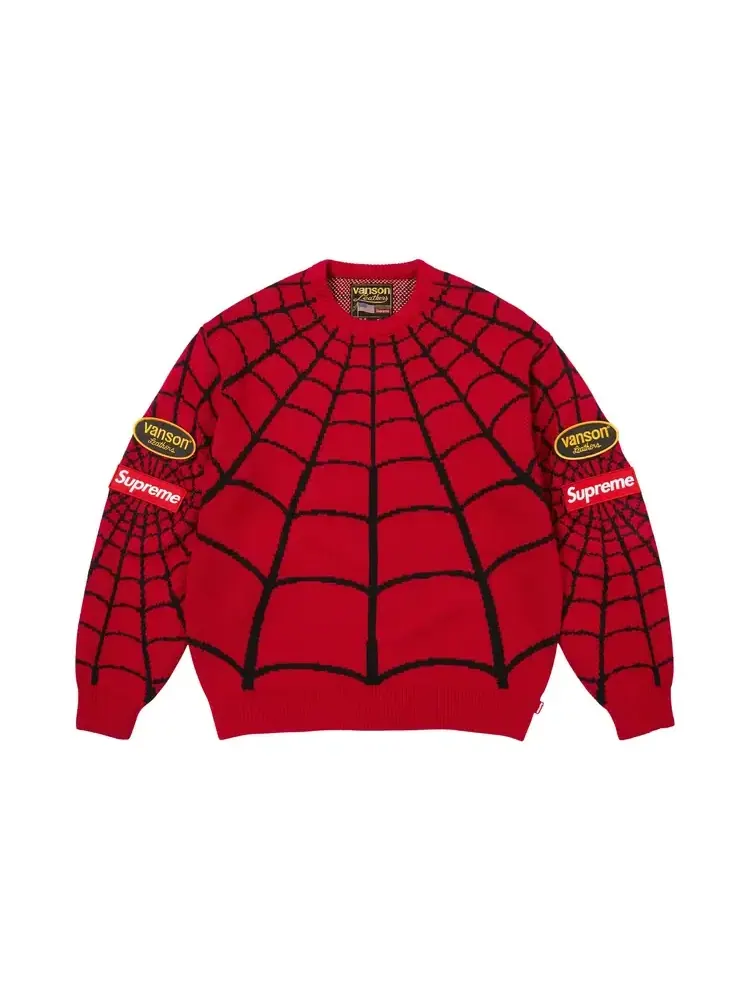 Свитер Supreme x Vanson Leathers Spider-Man — изображение 1 из 2, красный