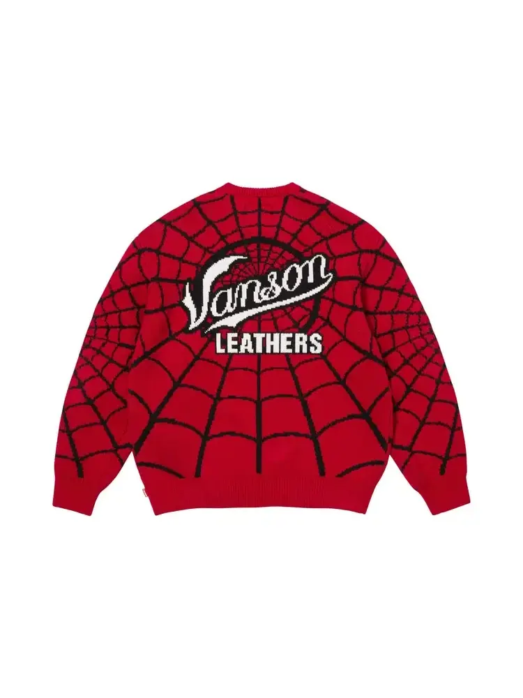 Свитер Supreme x Vanson Leathers Spider-Man — изображение 2 из 2, красный