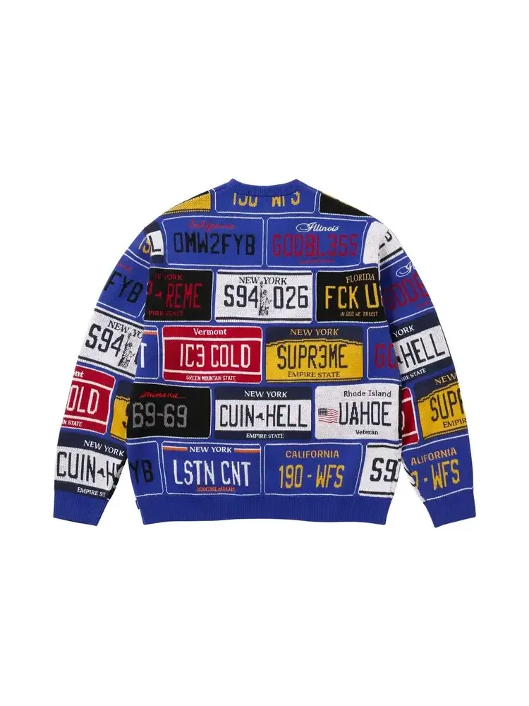 Свитер Supreme License Plate Sweater — изображение 2 из 2, синий