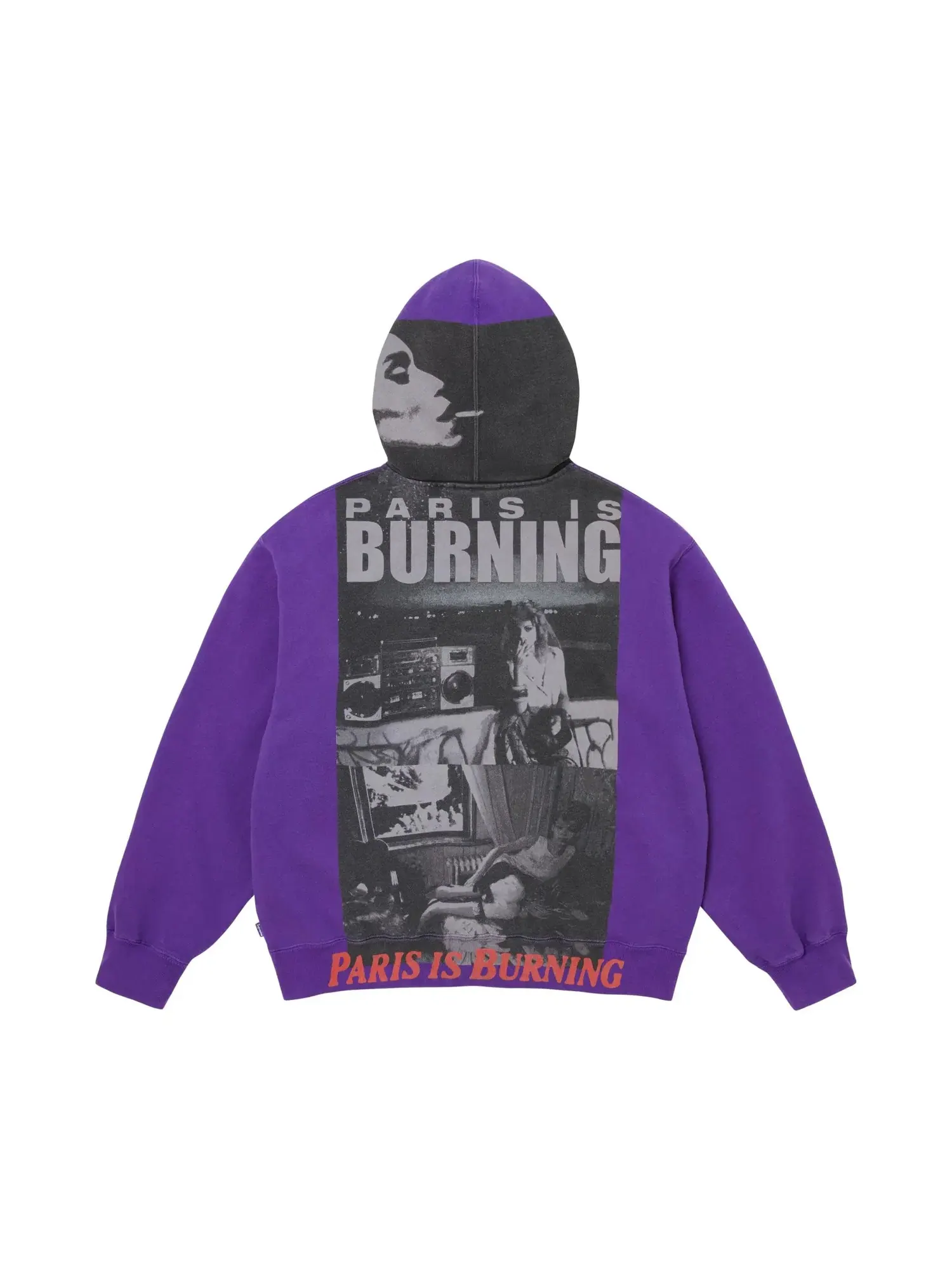 Худи на молнии Supreme Paris Is Burning Zip Up Hooded Sweatshirt — изображение 2 из 2, фиолетовый