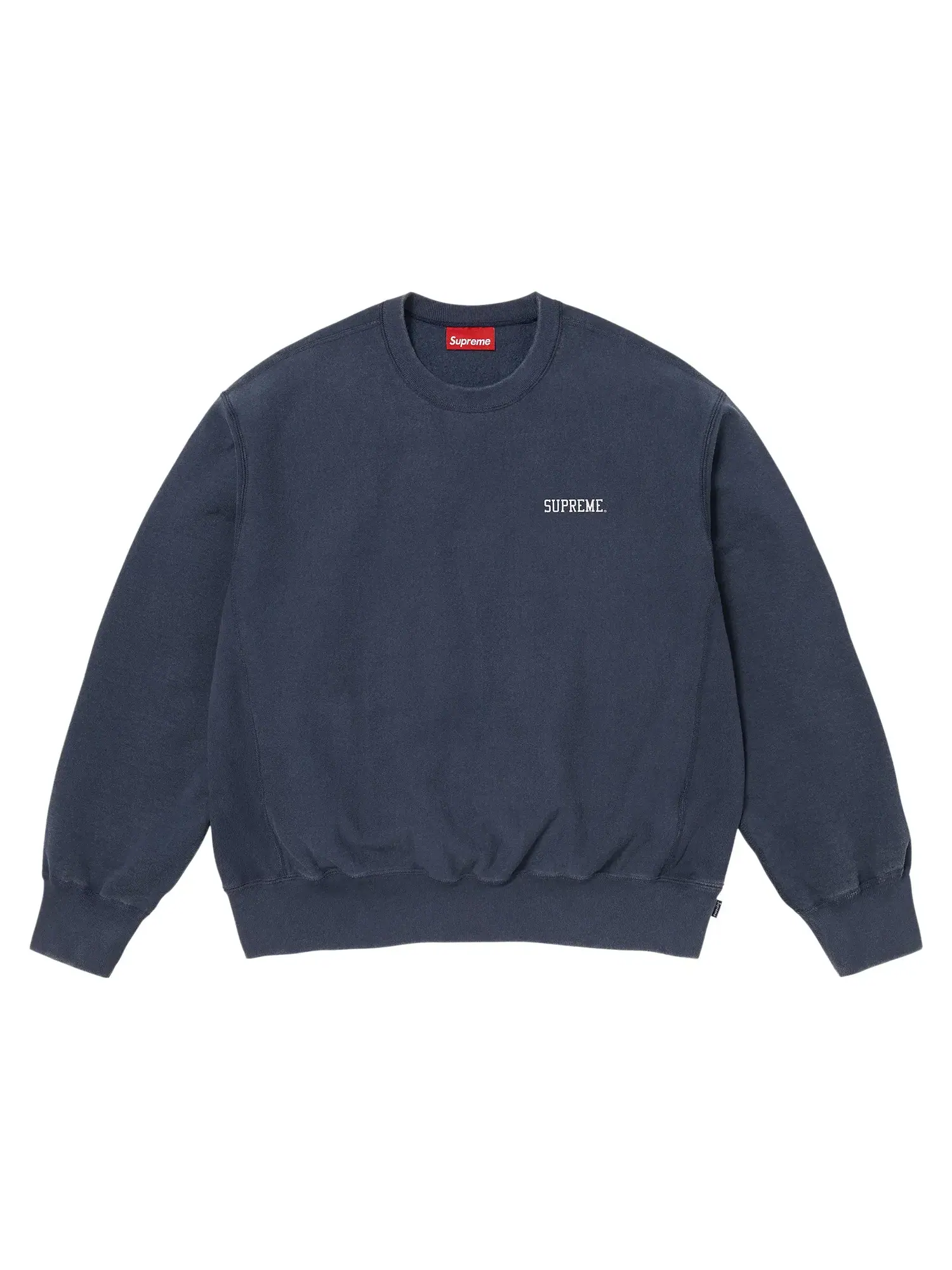 Свитшот Supreme Washed Crewneck — изображение 1 из 2, темно-синий