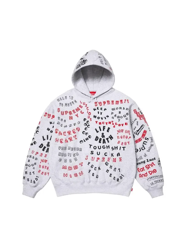 Толстовка Supreme Too Deadly с капюшоном — изображение 1 из 2, серый