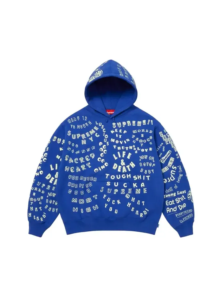 Толстовка Supreme Too Deadly с капюшоном 'Royal' — изображение 1 из 2, синий