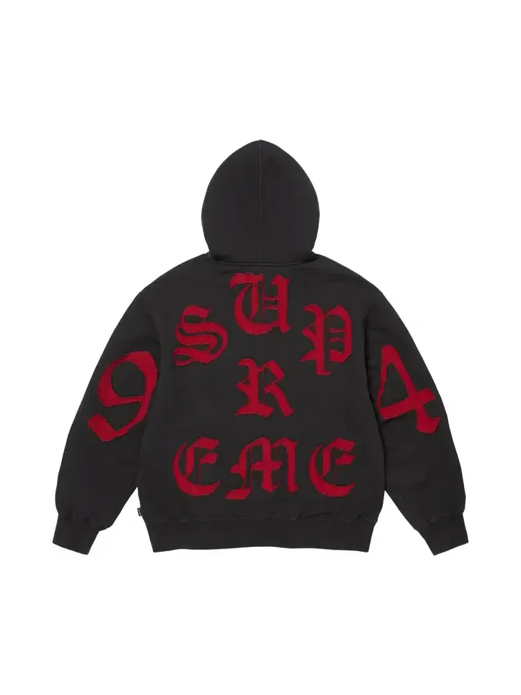 Толстовка Supreme с вырезами и застежкой-молнией — изображение 2 из 2, черный